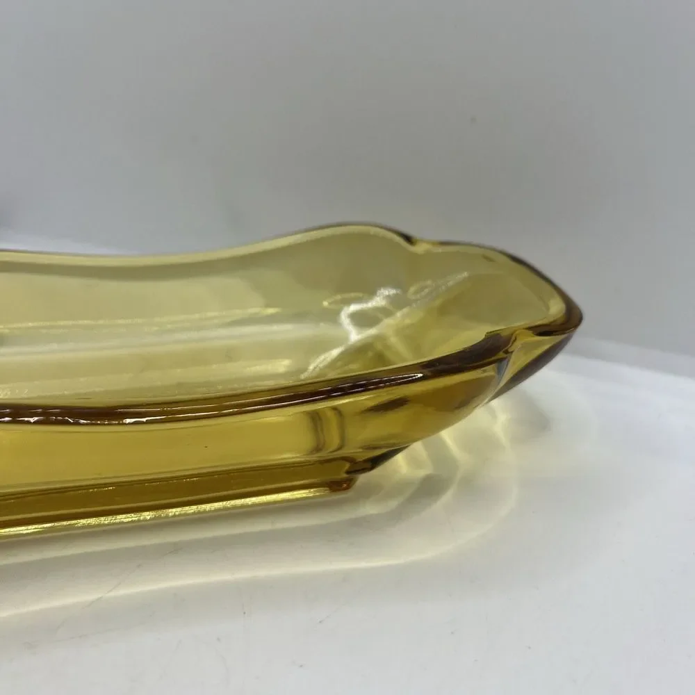 VINTAGE‎ BROWN GLASS BANANA SPLIT SUNDAE BOAT DISH